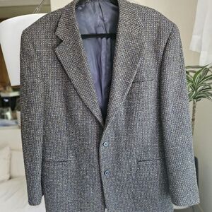 Cananzi Roma NY Mens Blazer Sport Coat Sz 44R Made in USA Classic Tweed Style.